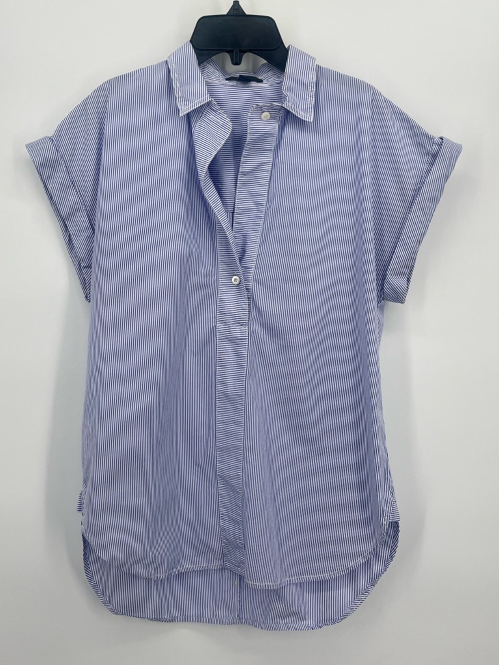 J.Crew tunic style blue and white top. Back is longer than front. Size 6.